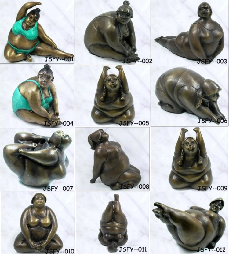 bronze Casting Yoga Fat Lady Sculptures statue for sale