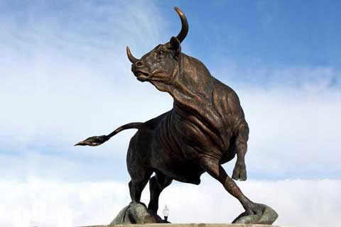 2017 Hot Selling Large Outdoor Abstract Bronze Brave Bull Outdoor Statue for Sale