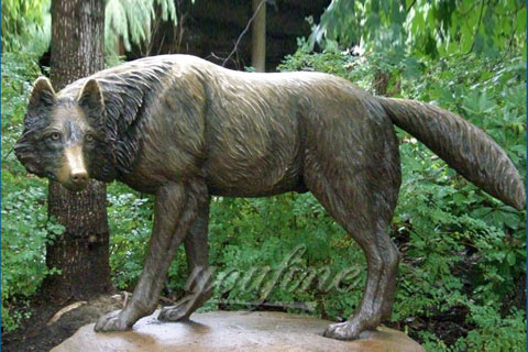 Antique Garden Life Size Bronze Wolf Statues For Sale Bronze