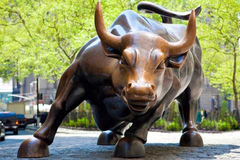Hot Selling Famous Statue Life Size Bronze Wall Street Bull Sculpture for Sale