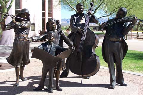 Large Garden Decorative Music Bronze Statues