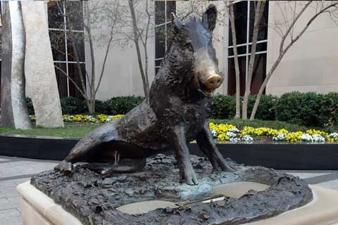 New Design Casting Bronze Wild Pig Sculpture for Garden Decor
