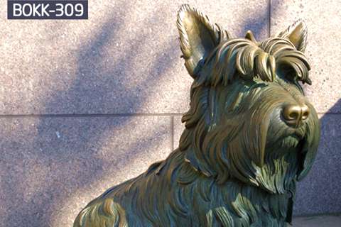 Antique Bronze Dog Statue of Franklin Delano Roosevelt Memorial for sale BOKK-309