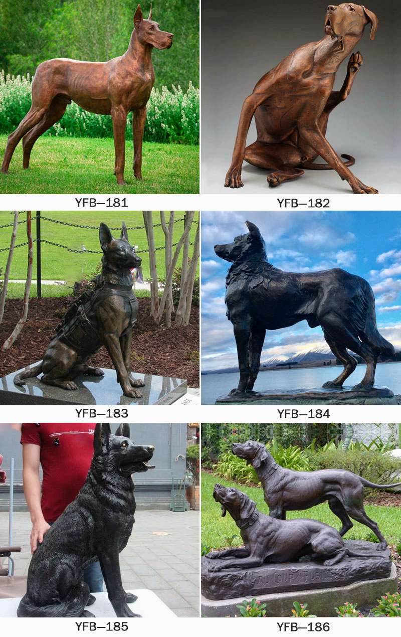 Antique Bronze Dog Statue of Franklin Delano Roosevelt Memorial