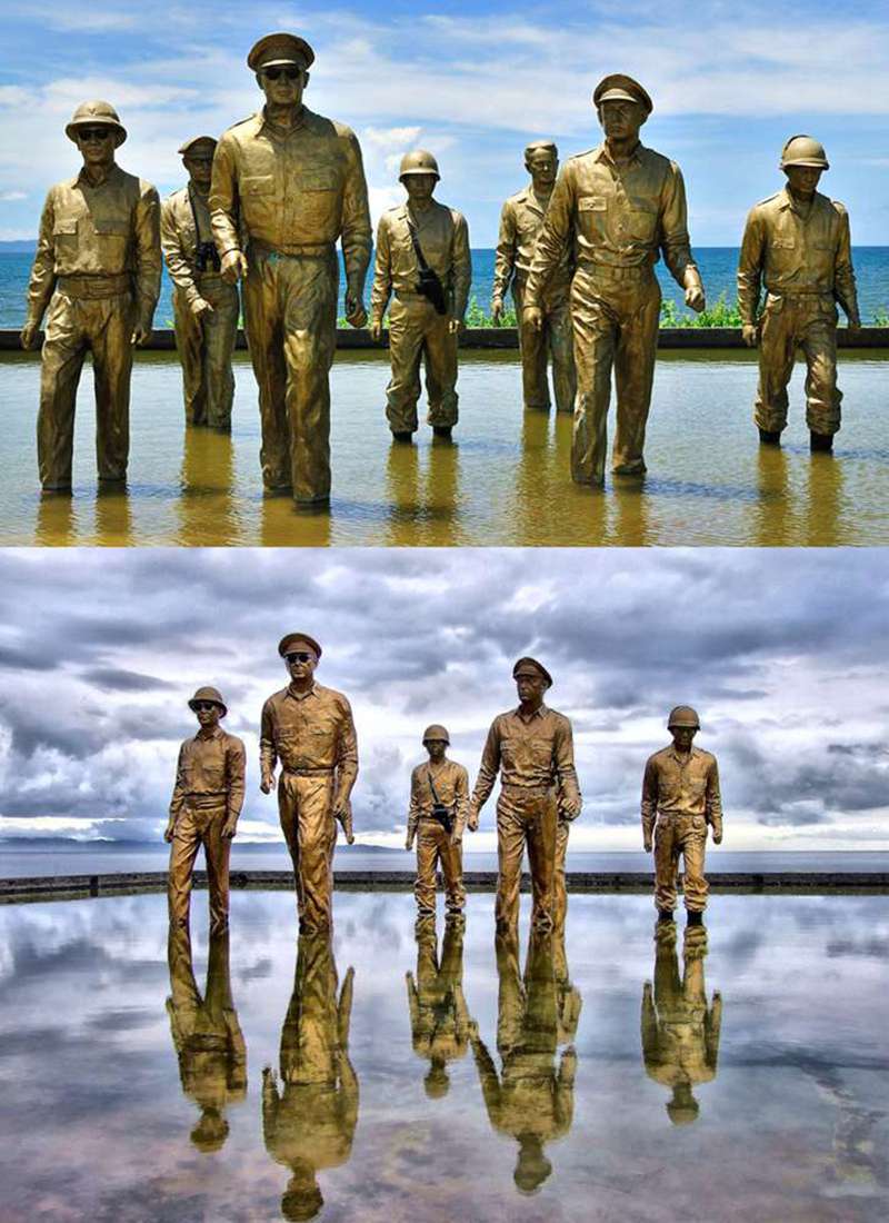 Bronze MacArthur Leyte-Landing Memorial Sculptures