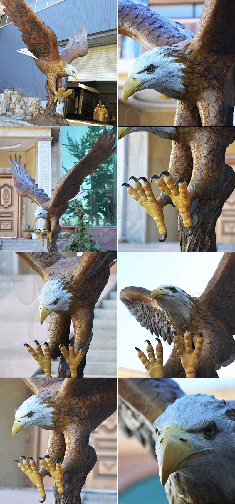 Factory Wholesale Large Garden Bronze Eagle Sculpture