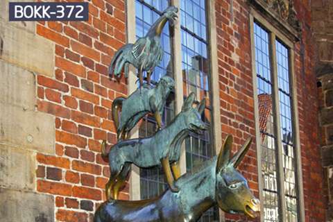 Cheap Famous Bronze Animal Sculptures of Musician in Bremen BOKK-372