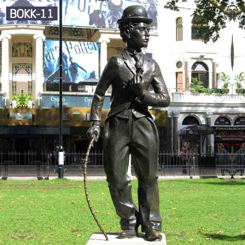 Chinese Factory Life Size Bronze Celebrity Statue of Chaplin