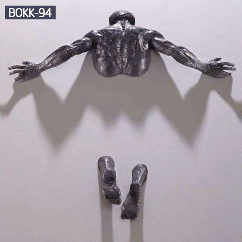 Sale Creative Bronze Climbing Man Sculpture for the Wall BOKK-94