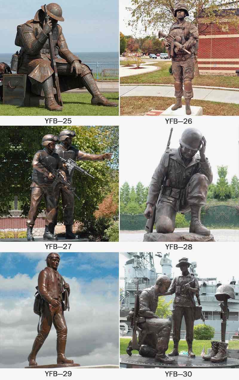 Wholesale Life Size Bronze Military Sculpture BOKK-33