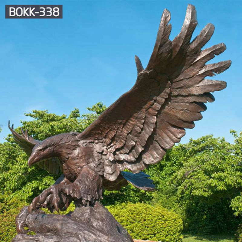 Factory Carved Life Size Bronze Eagle Sculpture