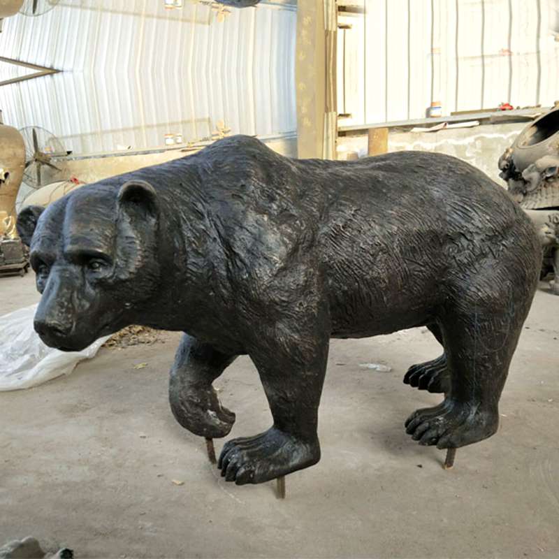 Large Wild Bronze Bear Sculpture for Sale