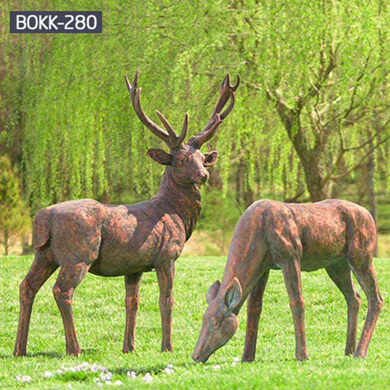 Life Size Bronze Deer Statue for Sale