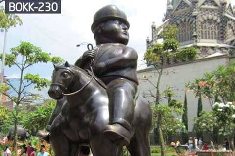 Factory Supply Large Bronze Sculpture of Man on a Horse BOKK-230