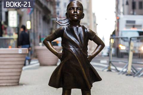 Life Size Famous Bronze Sculpture of Fearless Girl BOKK-21